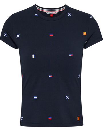 CAMISETA CON LOGOS BORDADOS MUJER TOMMY JEANS ARCHIVE