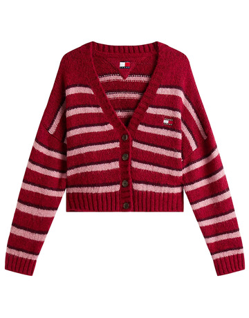 Añadir a la cesta CARDIGAN A RAYAS MUJER TOMMY JEANS LOGO PARCHE CARDIGAN A RAYAS MUJER TOMMY JEANS LOGO PARCHE