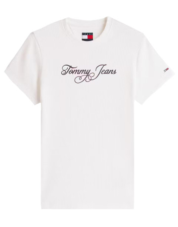 CAMISETA MUJER  TOMMY HILFIGER TJW SLIM ESS LOGO 1 RIB TEE EX
