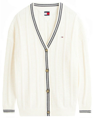 JERSEY MUJER  TOMMY HILFIGER TJW OVS FLAG CABLE CARDIGAN