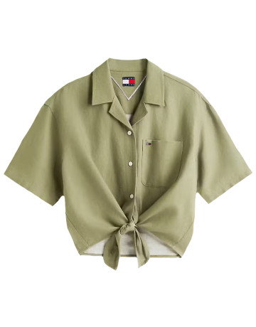 CAMISA MUJER TOMMY JEANS DE LINO FIT AMPLIO