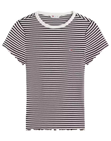 CAMISETA MUJER  TOMMY HILFIGER TJW SLIM LETTUCE EDGE RIB SS