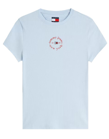 CAMISETA MUJER  TOMMY HILFIGER TJW SLIM ESS LOGO2 RIB TEE EXT