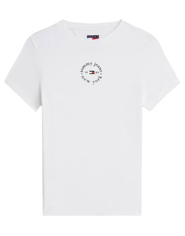 CAMISETA MUJER  TOMMY HILFIGER TJW SLIM ESS LOGO2 RIB TEE EXT