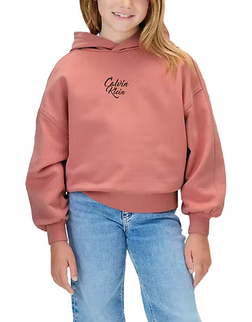SUDADERA NIÑA  CALVIN KLEIN SCRIPT LOGO GRAPHIC TERRY HOOD