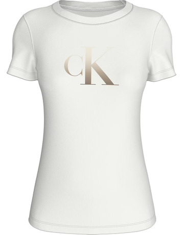 CAMISETA MUJER CALVIN KLEIN CON MONOGRAMA FIT SLIM