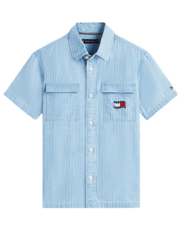 CAMISA NIÑO  TOMMY HILFIGER WAVY FLAG HERRINGBONE SHIRT SS