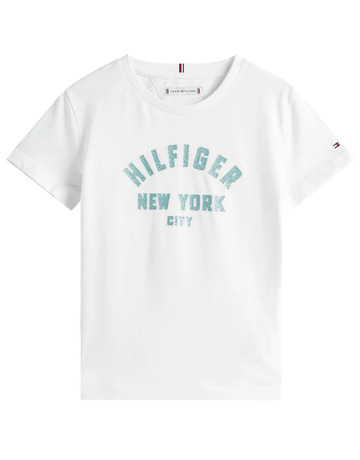 CAMISETA NIÑA TOMMY HILFIGER LOGO NYC CON PURPURINA