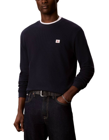 CAMISETA HOMBRE  CALVIN KLEIN LS MICROWAFFLE HERITAGE LBL TE
