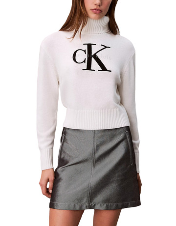 JERSEY MUJER CALVIN KLEIN DE CHENILLA CON CUELLO VUELTO