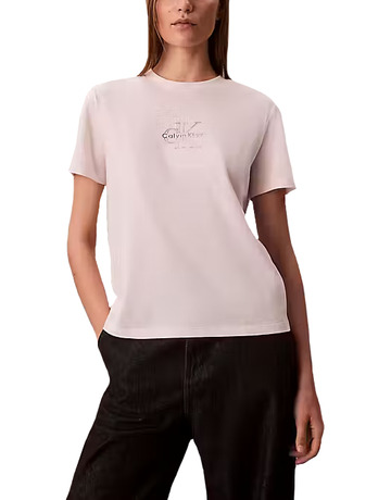 CAMISETA MUJER CALVIN KLEIN CON LOGO METÁLICO