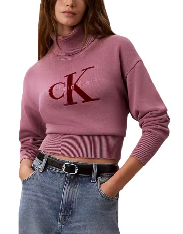 MUJER W LS LOGO TNECK PULLOVER VCB