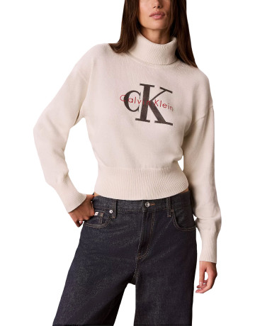 MUJER W LS LOGO TNECK PULLOVER YAS