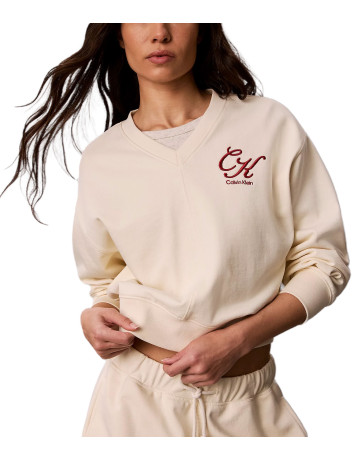 SUDADERA MUJER  CALVIN KLEIN W LS PREMIUM TERRY SCRIPT VNEC