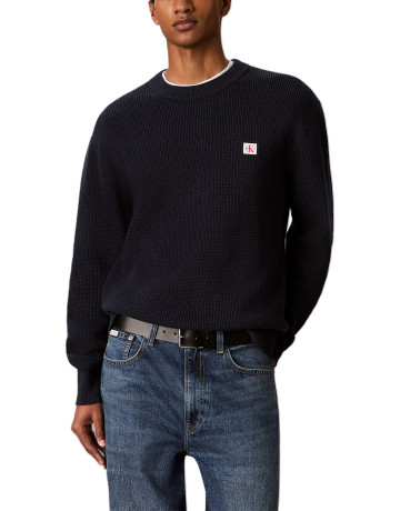 JERSEY HOMBRE  CALVIN KLEIN LS CLSC CTTN WFL CRWNK SWTR 9G