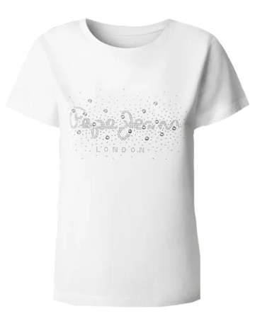 CAMISETA MUJER PEPE JEANS LOGO STRASS