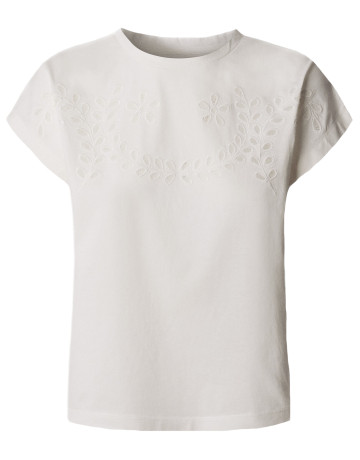 CAMISETA MUJER PEPE JEANS DETALLES CALADOS FLORALES