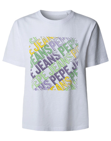 CAMISETA MUJER  PEPE JEANS LOGO ESTAMPADO MULTICOLOR