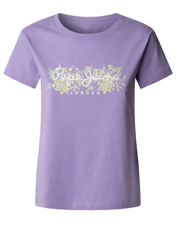 CAMISETA MUJER PEPE JEANS LOGO FLORAL FIT REGULAR