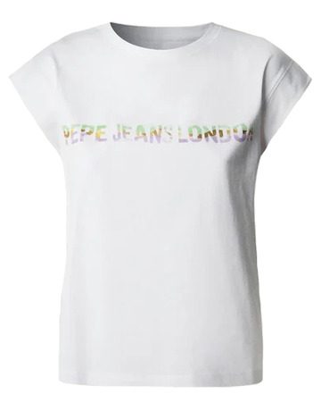 CAMISETA MUJER PEPE JEANS LOGO ESTAMPADO MULTICOLOR