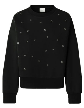 SUDADERA CUELLO REDONDO MUJER PEPE JEANS CON TACHUELAS