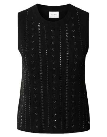 TOP DE PUNTO MUJER PEPE JEANS CON LENTEJUELAS
