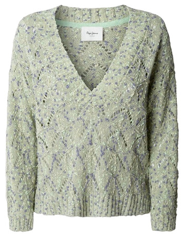 JERSEY CALADO MUJER  PEPE JEANS CUELLO PICO