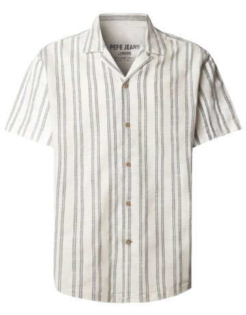 CAMISA DE RAYAS HOMBRE PEPE JEANS CON CUELLO CUBANO
