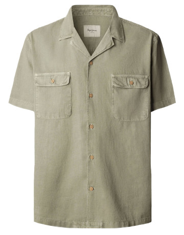 CAMISA DE LINO HOMBRE PEPE JEANS CON CUELLO CUBANO