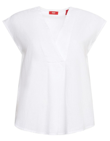 BLUSA DE ALGODÓN CON ESCOTE EN PICO MUJER ESPRIT