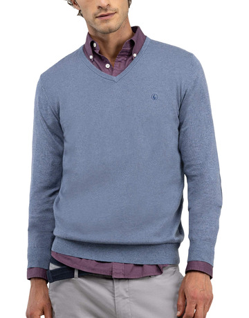 JERSEY HOMBRE  EL GANSO JERSEY CUELLO PICO CODERAS AZU