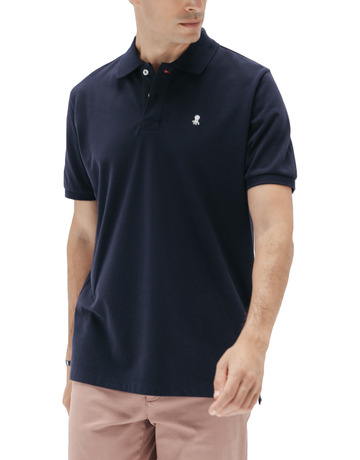 HOMBRE POLO LAVADO BORDADO A CONTRAST AZUL MAR