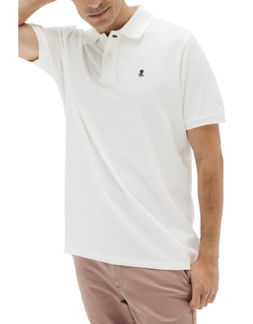 HOMBRE POLO LAVADO BORDADO A CONTRAST BLANCO P