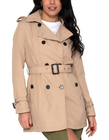 GABARDINA CRUZADA MUJER BRAVE SOUL DOBLE BOTONADURA