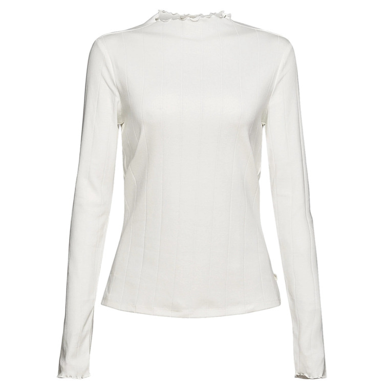 CAMISETA CON BORDES CON RIBETE ONDULADOS MUJER ESPRIT