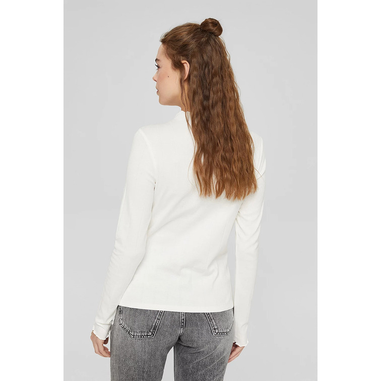CAMISETA CON BORDES CON RIBETE ONDULADOS MUJER ESPRIT