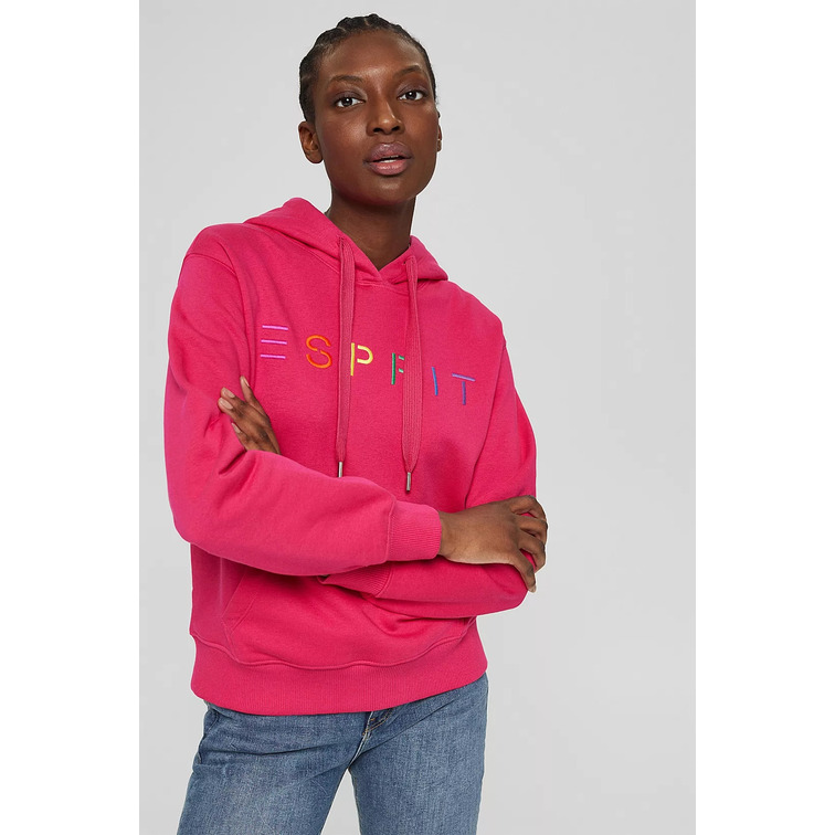SUDADERA CON CAPUCHA Y LOGO BORDADO MUJER ESPRIT
