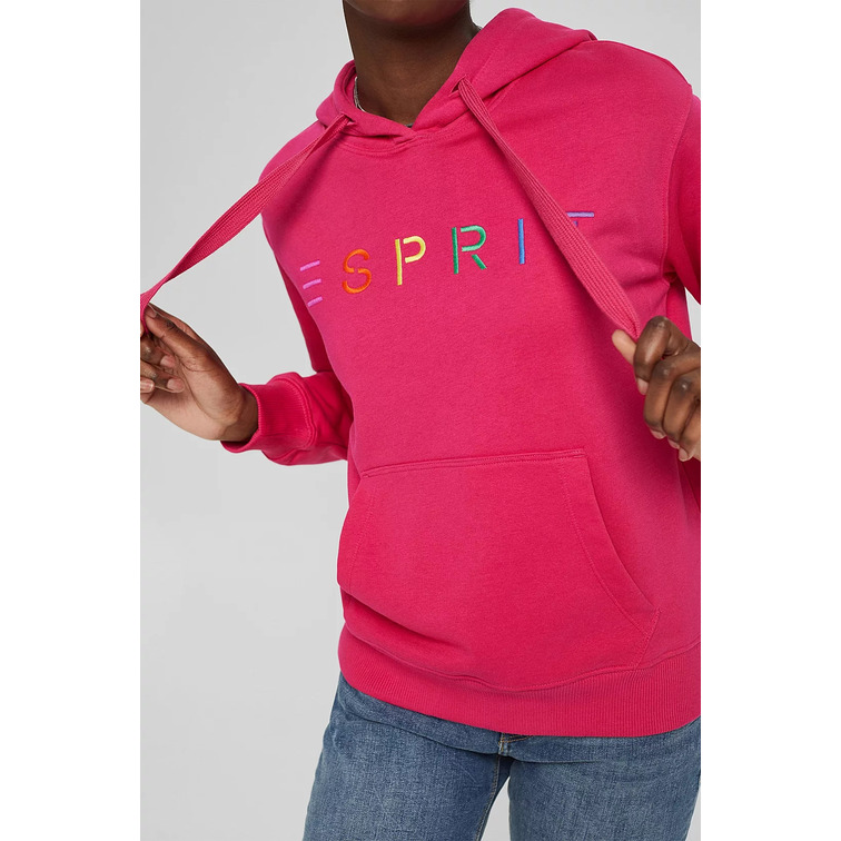 SUDADERA CON CAPUCHA Y LOGO BORDADO MUJER ESPRIT