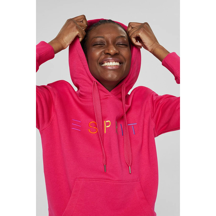 SUDADERA CON CAPUCHA Y LOGO BORDADO MUJER ESPRIT