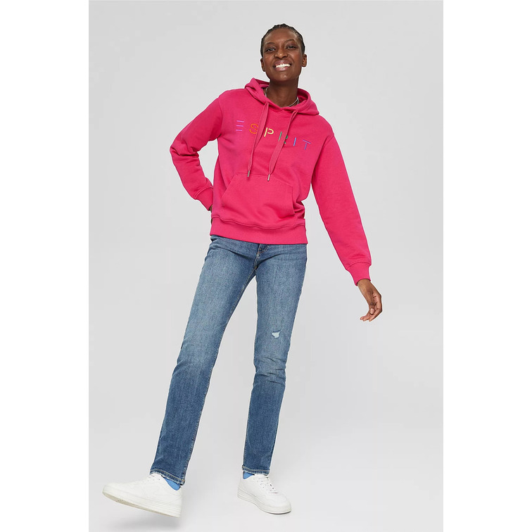SUDADERA CON CAPUCHA Y LOGO BORDADO MUJER ESPRIT