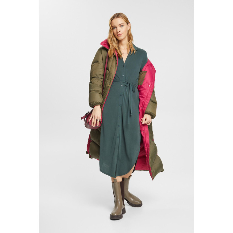 VESTIDO CAMISERO EN TEJIDO JERSEY MUJER ESPRIT