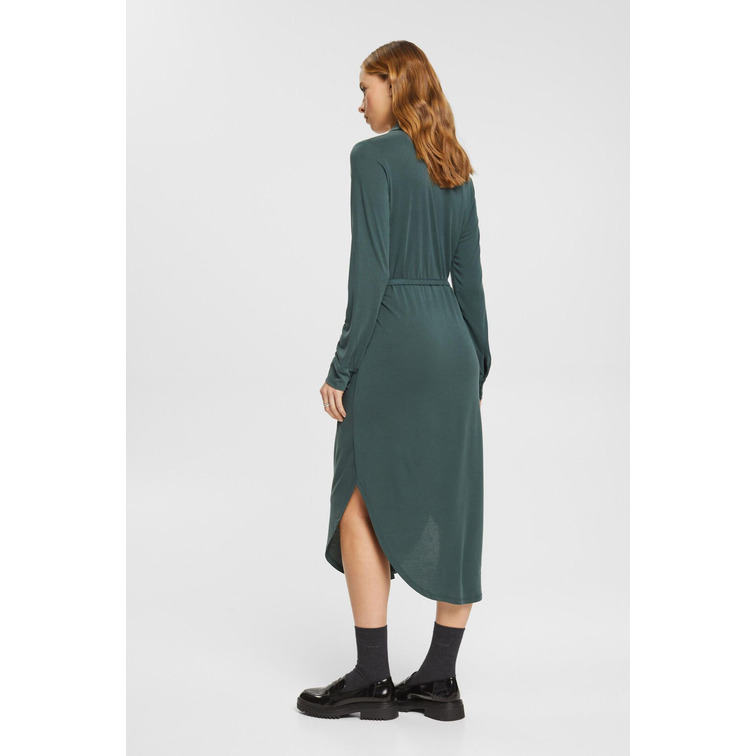 VESTIDO CAMISERO EN TEJIDO JERSEY MUJER ESPRIT