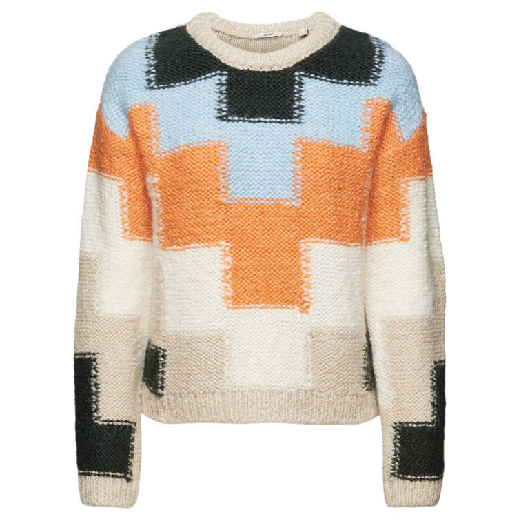 JERSEY DE PUNTO GRUESO CON DISEÑO DE INTARSIA MUJER ESPRIT
