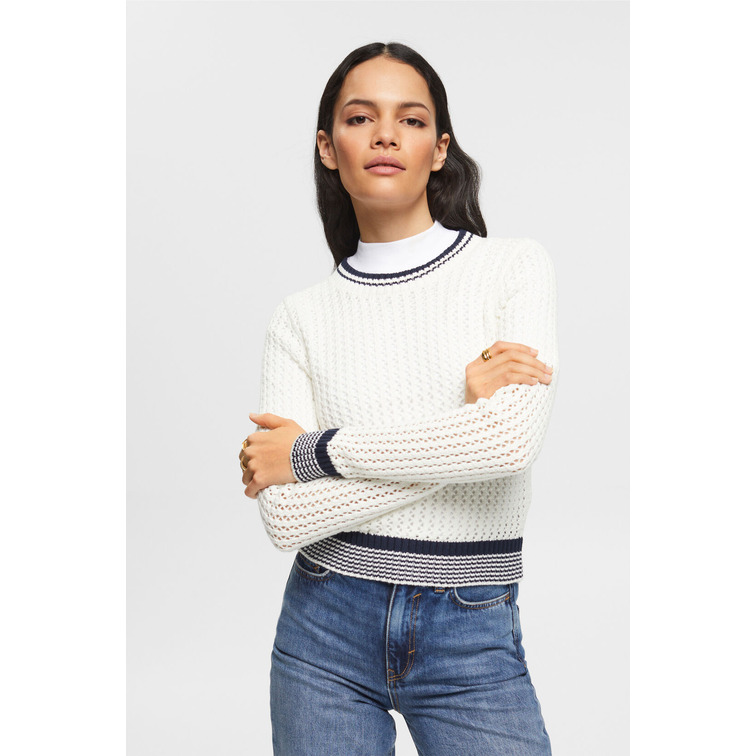 JERSEY CON TEXTURA EN ALGODÓN ECOLÓGICO MUJER ESPRIT