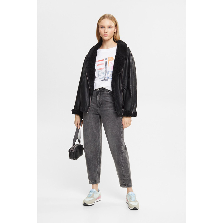 CAMISETA DE ALGODÓN CON ESTAMPADO GEOMÉTRICO MUJER ESPRIT
