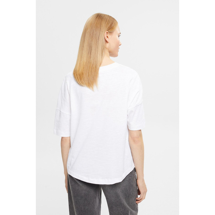 CAMISETA DE ALGODÓN CON ESTAMPADO GEOMÉTRICO MUJER ESPRIT