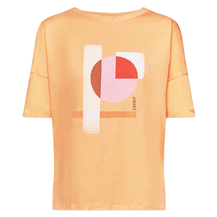 CAMISETA DE ALGODÓN CON ESTAMPADO GEOMÉTRICO MUJER ESPRIT