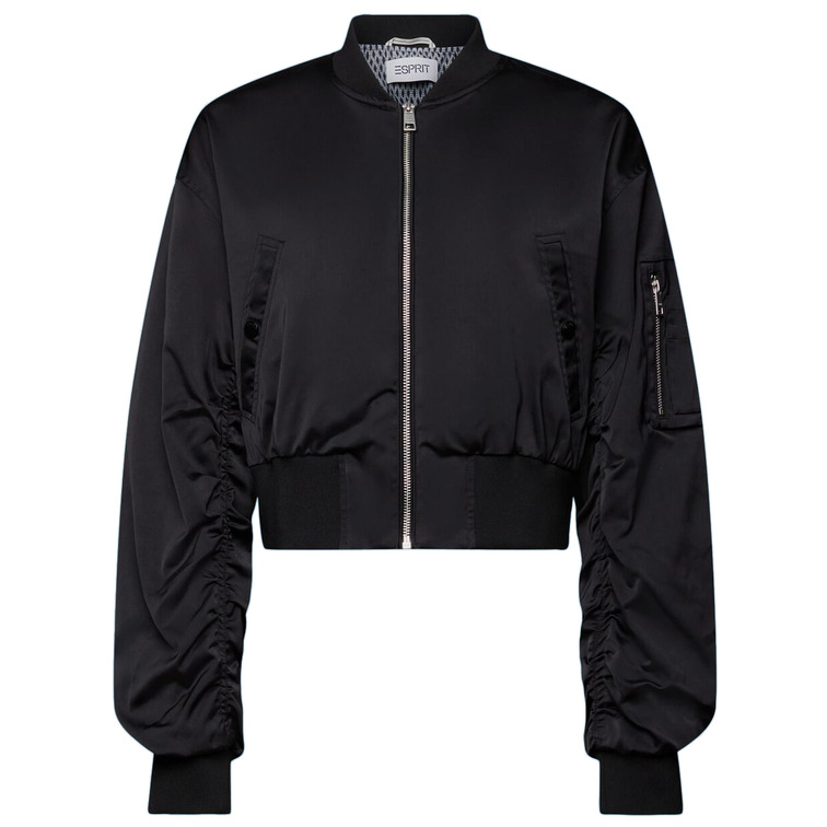 CAZADORA BOMBER CROPPED DE SATÉN MUJER ESPRIT