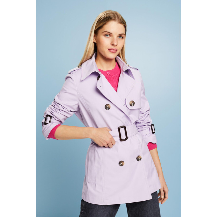 GABARDINA CORTA DE DOBLE BOTONADURA MUJER ESPRIT