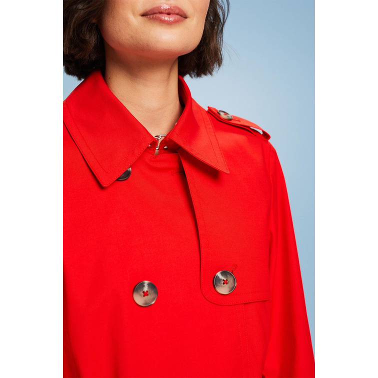 GABARDINA CORTA DE DOBLE BOTONADURA MUJER ESPRIT